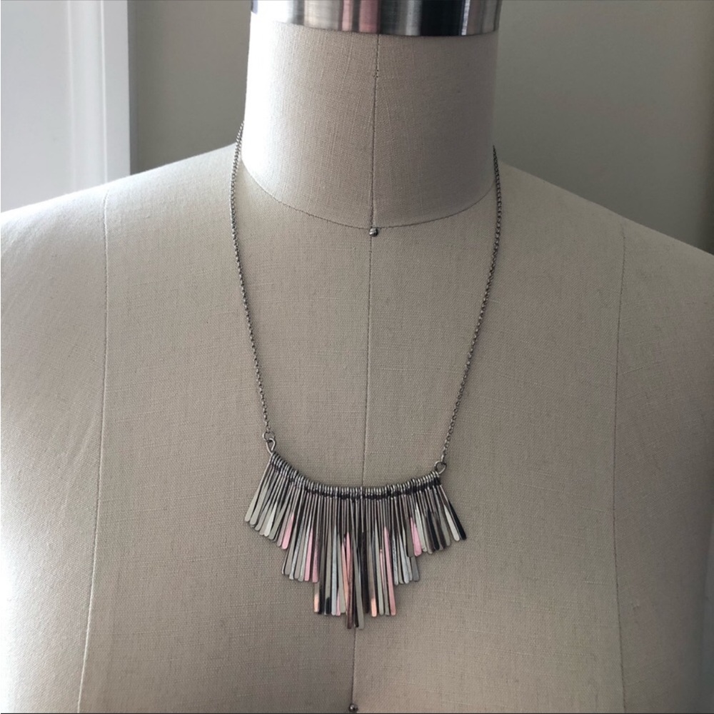 3/$30 Silver Toned Fringe Necklace